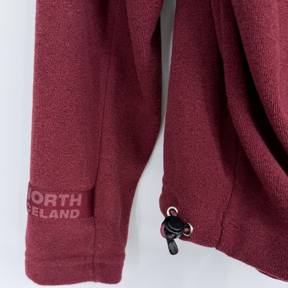66 North Iceland Burgundy Half Zip Pullover Fleece Sz L Boxy Warm - Picture 4 of 7